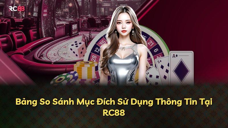 Bảng So Sánh Mục Đích Sử Dụng Thông Tin Tại RC88